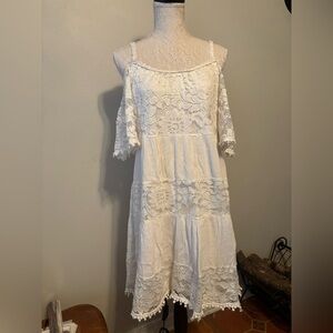 Elegant White Lace Off-Shoulder Dress